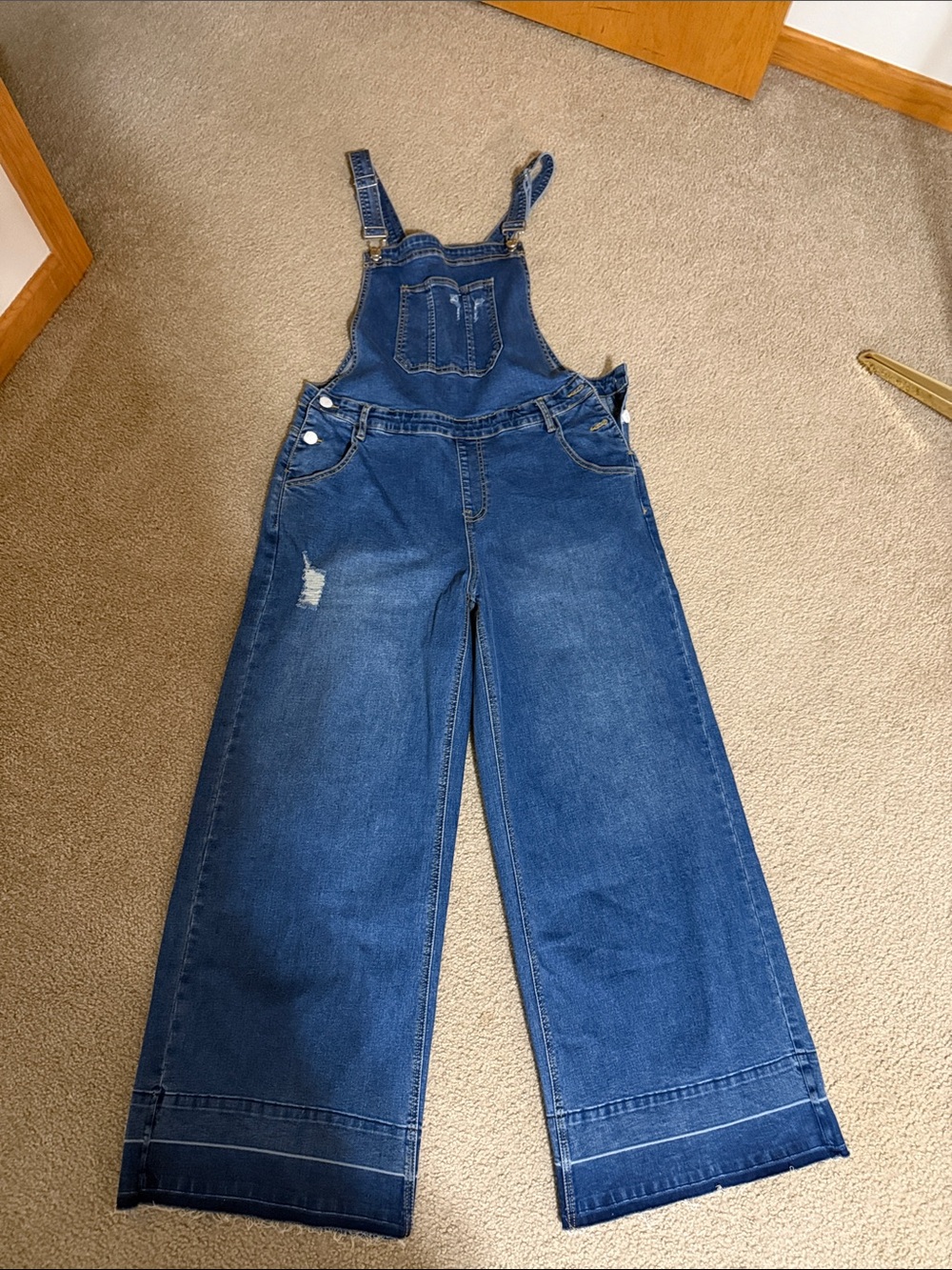 NWOT Venus Wide-Leg Denim Overalls in Blue